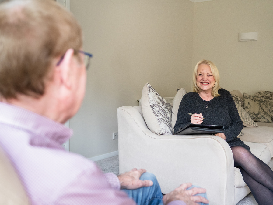 Kim Barden with a client